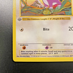 Rattata 61/102 1st Edition Shadowless Base Set Regular NM - Pokemon Card - Image 5