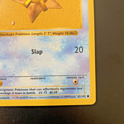 Staryu 65/102 1st Edition Shadowless Base Set Regular NM - Pokemon Card - Image 4