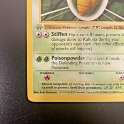 Kakuna 33/102 1st Edition Shadowless Base Set NM Light Stamp- Pokemon Card - Image 5