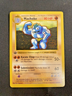 Machoke 34/102 1st Edition Shadowless Regular Base Set LP -Pokemon Card - Image 1