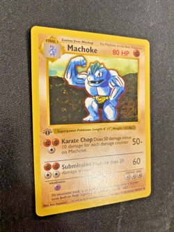 Machoke 34/102 1st Edition Shadowless Regular Base Set LP -Pokemon Card - Image 2
