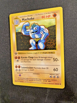 Machoke 34/102 1st Edition Shadowless Regular Base Set LP -Pokemon Card - Image 3