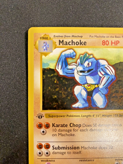 Machoke 34/102 1st Edition Shadowless Regular Base Set LP -Pokemon Card - Image 4