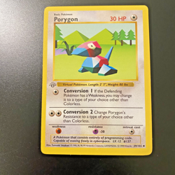 Porygon 39/102 1st Edition Shadowless Base Set Regular NM - Pokemon Card - Image 1