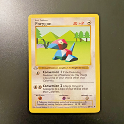 Porygon 39/102 1st Edition Shadowless Base Set Regular NM - Pokemon Card - Image 1