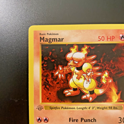 Magmar 36/102 1st Edition Shadowless Base Set NM - Pokemon Card Light Stamp - Image 2