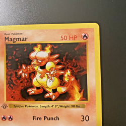Magmar 36/102 1st Edition Shadowless Base Set NM - Pokemon Card Light Stamp - Image 3