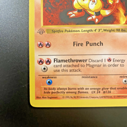 Magmar 36/102 1st Edition Shadowless Base Set NM - Pokemon Card Light Stamp - Image 5