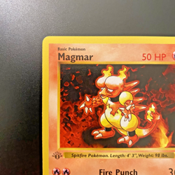 Magmar 36/102 1st Edition Shadowless Base Set NM - Pokemon Card Light Stamp - Image 2