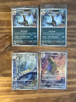 Lot Of 4 SV Alt Art Full Art Pokemon Cards Umbreon Stamped Tyranitar 222/193 - Image 1