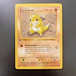 Sandshrew 62/102 1st Edition Shadowless Base Set Regular NM - Pokemon Card - Image 1