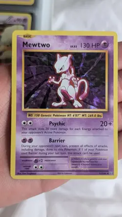 [GRADEABLE COPY] 2016 POKEMON XY EVOLUTIONS #51/108 MEWTWO HOLO CRACKED ICE - Image 1