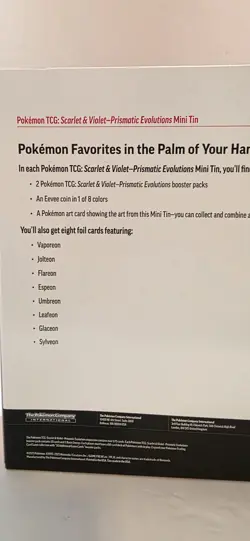 Pokemon TCG Prismatic Evolutions Costco 8 Mini-Tin Bundle w/ Promo Cards NEW - Image 5