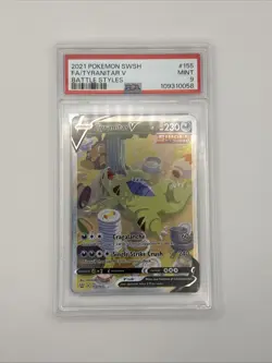 Pokemon TCG: Tyranitar V Full Art 155/163 Swsh05: Battle Styles Holo PSA 9 - Image 1