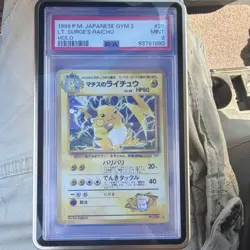 Pokemon 1999 Lt. Surge's Raichu Holo #26 PSA 9 - Image 1