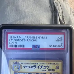 Pokemon 1999 Lt. Surge's Raichu Holo #26 PSA 9 - Image 4