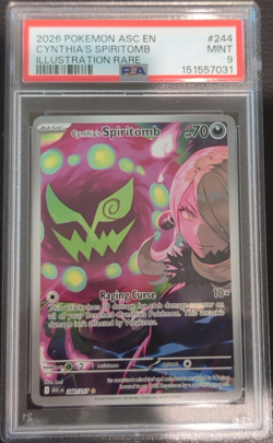 Pokemon Cynthia's Spiritomb Illustration Rare Holo Astral Radiance 244/189 PSA 9 - Image 1
