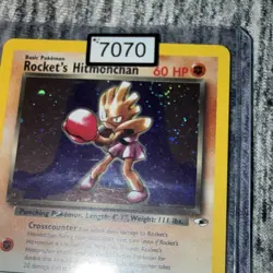Pokemon Rocket's Hitmonchan 11/132 Gym Heroes Holo Rare Unlimited WOTC Swirl 🌀 - Image 2