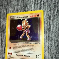 Pokemon Rocket's Hitmonchan 11/132 Gym Heroes Holo Rare Unlimited WOTC Swirl 🌀 - Image 5