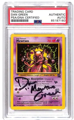 PSA Authentic Auto Signed Dan Green Pokemon Mewtwo Wizards Black Star Promos 14 - Image 1
