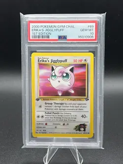 2000 Pokemon Gym Challenge 1st Edition Erika's Jigglypuff #69 PSA 10 Gem Mint - Image 1