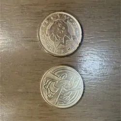 Pokemon Year 2000 Pikachu and Lugia Flip Coins Silver Metal Lot of 2 - RARE - Image 1