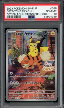 2023 Japanese Pokemon PSA 10 Detective Pikachu 098/SV-P Promo Card Gem Mint - Image 1