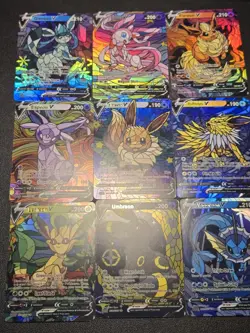 10x Lot Eeveelution Eevee CUSTOM Stained Glass Holographic Shiny Cards - Image 2