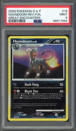 PSA 9 Houndoom Great Encounters 18/106 Reverse Holo Pokemon Card B15 - Image 1