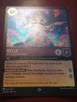 Disney Lorcana Belle Accomplished Mystic Card 36/204 Super Rare Cold Foil - Image 2