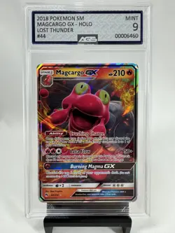 Magcargo GX Holo 44/214 Lost Thunder Pokemon Card MINT Graded AGS 9 #44 - Image 1
