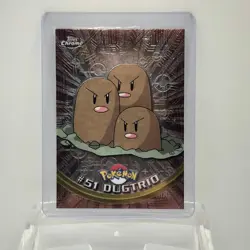 2000 Topps Chrome Pokemon ~ Dugtrio ~ # 51 ~ T.V. Animation Card Series 1 Foil - Image 1