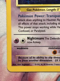 Haunter 6/62 Holo Rare Unlimited 1999 Fossil WOTC English Pokemon Card TCG LP+ - Image 5
