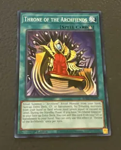 Yugioh! Throne of the Archfiends Trap Card 1st Edition - Image 1