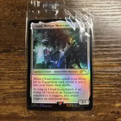 Cloud, Midgar Mercenary & FFVII Game Code MTG - New Sealed Promo Final Fantasy - Image 1