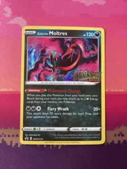 Pokemon Card Galarian Moltres SWSH125 Black Star Promo STAMPED Near Mint - Image 1