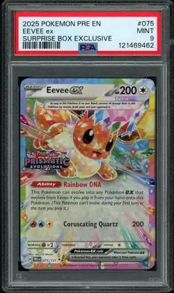 PSA 9 MINT Eevee EX 075 Surprise Box Pokemon Card - Image 1
