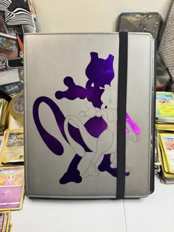Pokemon TCG Mewtwo Premium Leather Strap Binder 360 Cards - Side Loading - Used 74427155827 - Image 1