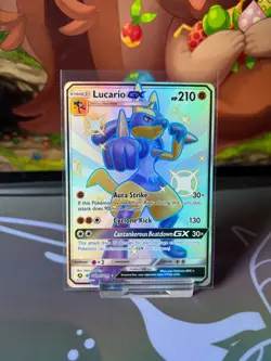 Lucario GX - SV64/SV94 - Hidden Fates - Full Art Shiny Pokemon TCG Card NM Rare - Image 1