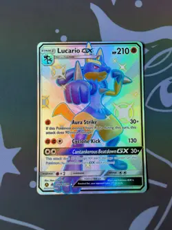 Lucario GX - SV64/SV94 - Hidden Fates - Full Art Shiny Pokemon TCG Card NM Rare - Image 2