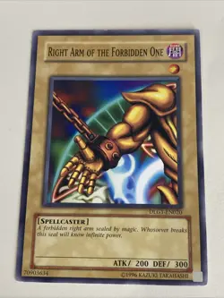 Yugioh Exodia Set Forbidden One Left Right Arm Leg LP - Plus Free Holo Card - Image 3