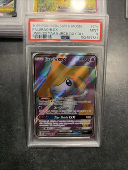 Pokemon Jirachi GX Sun & Moon Unified Minds 79A/236 Holo Alt Art Promo PSA 9 NM - Image 1