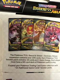 2020 Pokemon Sword & Shield DARKNESS ABLAZE Hanger Booster Pack CHARIZARD NEW 820650807138 - Image 5