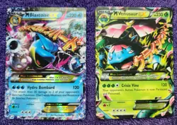 M Blastoise EX 30/146 & M Venusaur EX 2/146 XY Holo Rare Pokemon *NICE* - Image 1