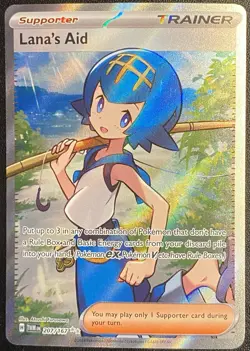 Lana's Aid Full Art UR 207/167 Pokemon TCG S&V Twilight Masquerade Ultra Rare NM - Image 1