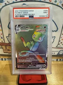 2021 Pokemon Mew VMAX Secret Rare 268/264 Swsh08: Fusion Strike PSA 9 Full Art - Image 1