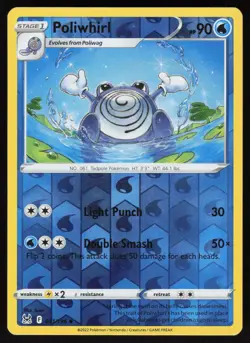 Poliwhirl 031/196 Uncommon Lost Origin Pokemon Reverse Holo Lightly Played - Image 1