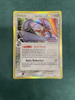 Pokemon Card Deoxys EX Holon Phantoms Reverse Holo Rare 4/110 Moderately Played - Image 1