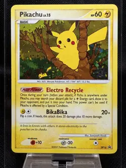 2007 Pokemon Diamond & Pearl Black Star Promo #DP16 Pikachu Holo LP WOW LOOKING - Image 1
