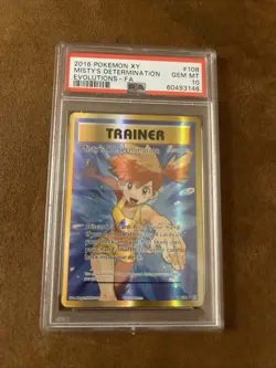 2016 POKEMON XY EVOLUTIONS #108 FULL ART/MISTY'S DETERMINATION PSA 10 GEM MINT - Image 1